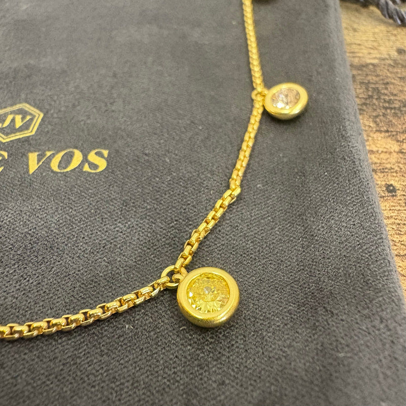 Julie Vos Rainbow Delicate Charm Necklace, 24K Gold Plated, Champagne Radiance