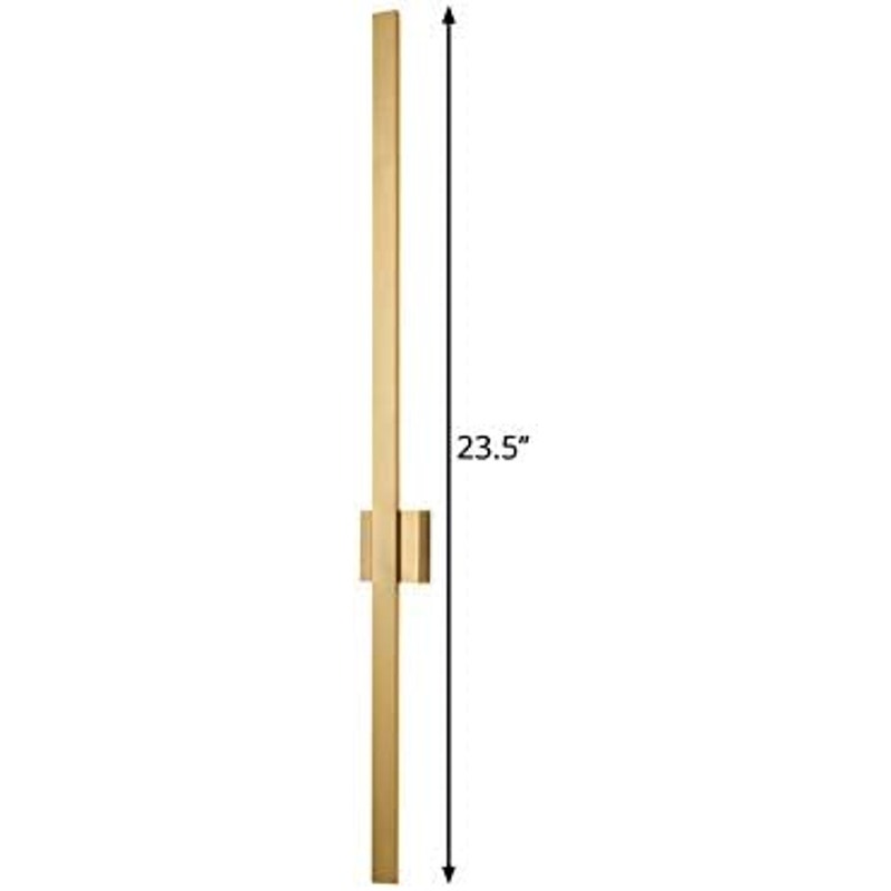 Flush Mount LED Wall Sconce 23.5" CraftThink Gold Bar, Wall Lights, Modern