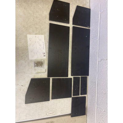 Wooden Desk Office Shelving Unit, 27" x  8" Organizer, Black Wood Finish