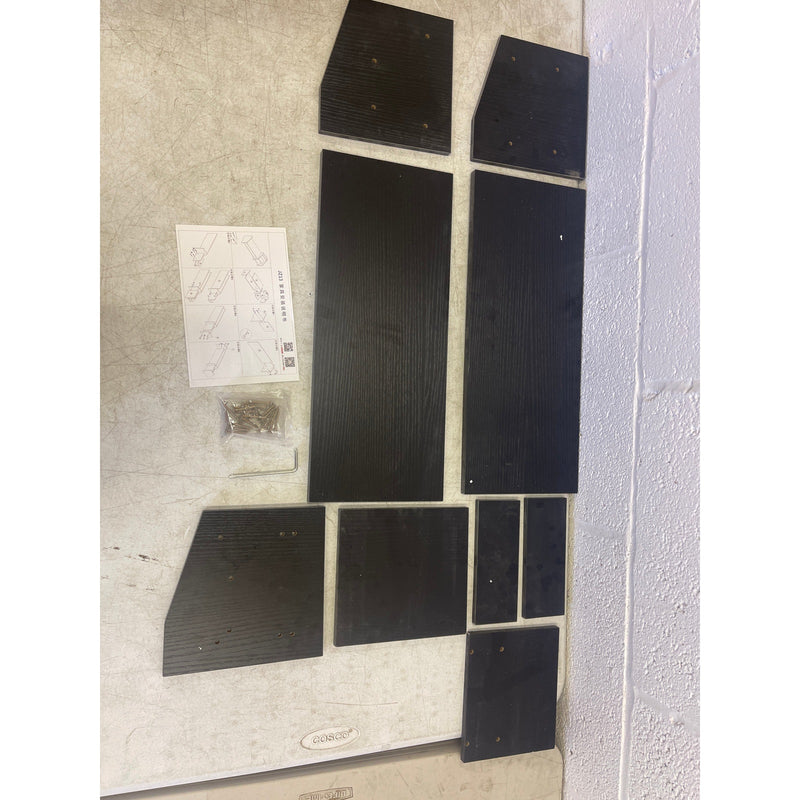 Wooden Desk Office Shelving Unit, 27" x  8" Organizer, Black Wood Finish