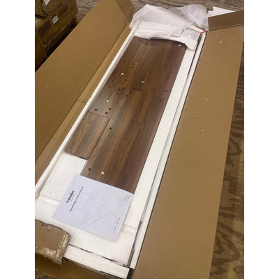 Tribesigns Offset 63" x 32" x 12" Console Table for Living Room/ Entryway, Brown