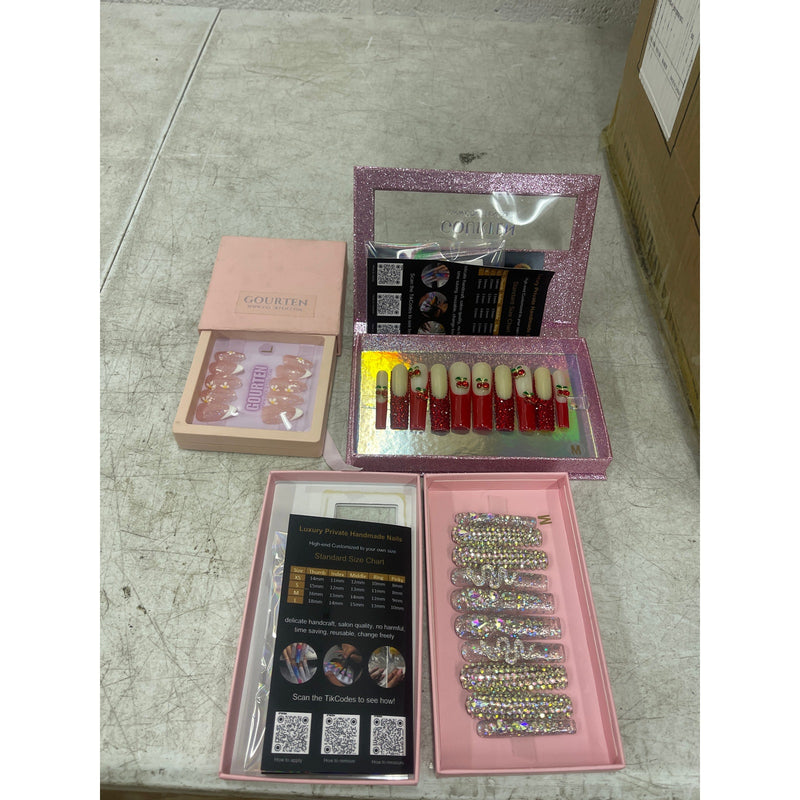 LOT OF 110 Gourten Press on Nail Kits Variety of Styles and Sizes