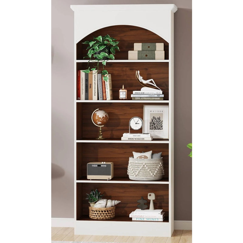 Tribesigns 5-Shelf Bookcase, 70.9" Tall Bookshelf with Storage Shelves White