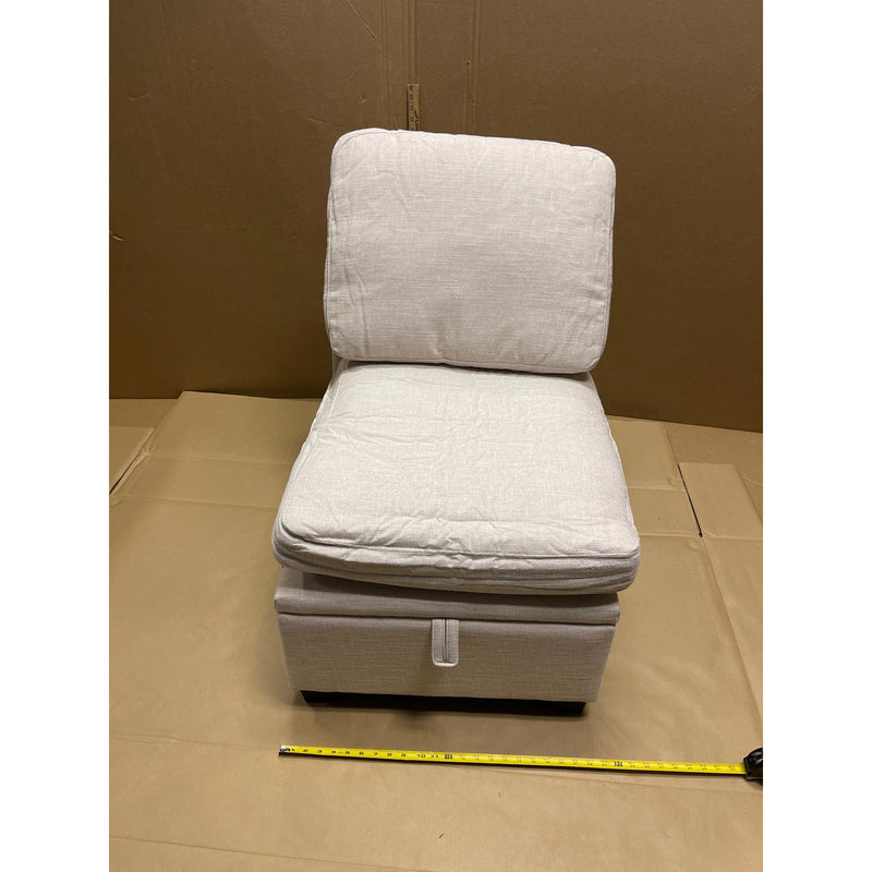 30 x 29 x 23" Single Seat Chair w Storage, Sectional Piece- Beige