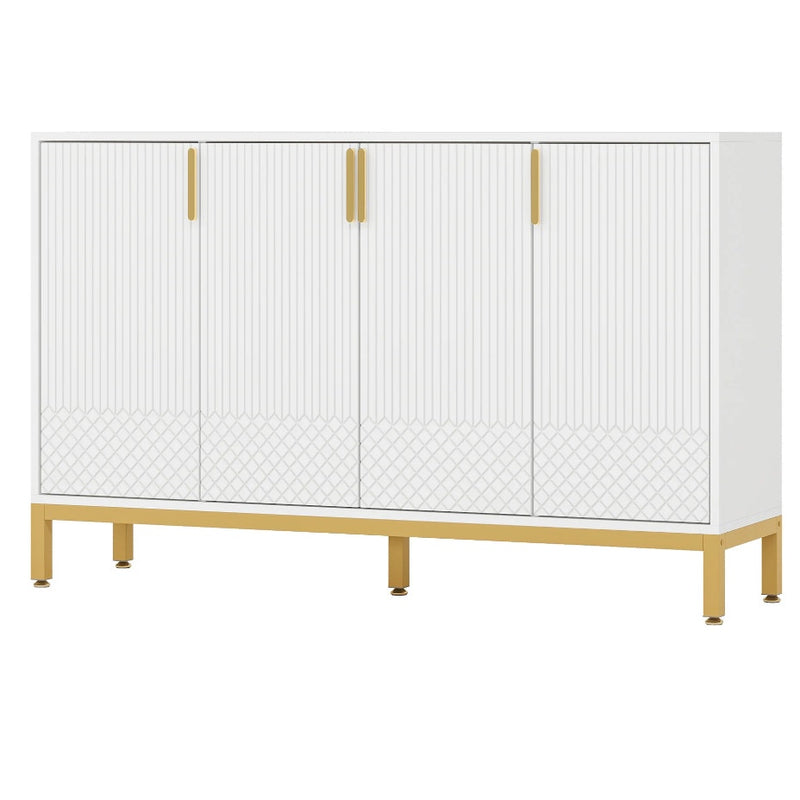 Tribesigns - Luxury Buffet Cabinet w/Storage, Kitchen Cabinet w/ 4 Doors - White