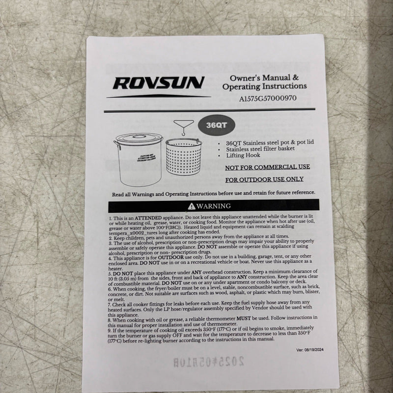 ROVSUN 36 QT Stainless Steel Stock Pot with Steamer Basket & Lifting Hook