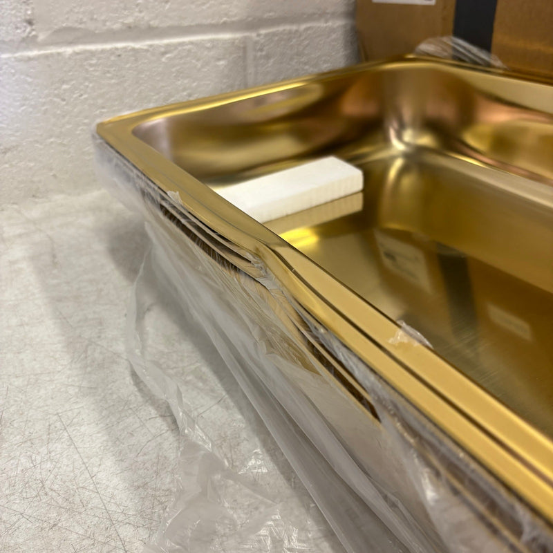 SET OF 4 ROVSUN 9-QT Rectangle Gold Chafing Dish Buffet Set, Full Size Pans READ