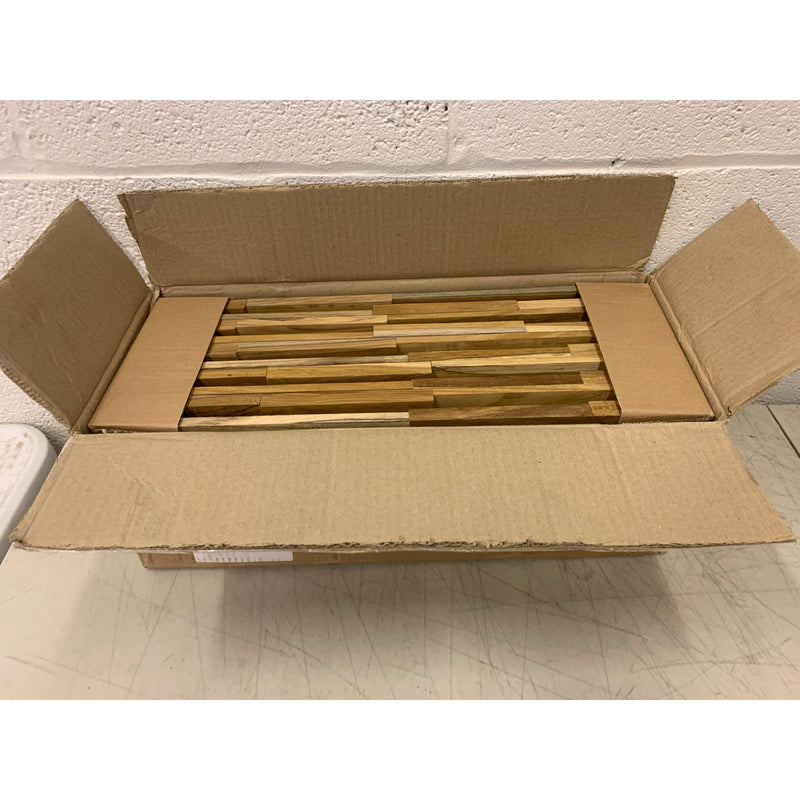 (2) Paquetes de 10 WALL!SUPPLY UltraWood Teak Firenze Sin juntas en forma de Z Enclavamiento