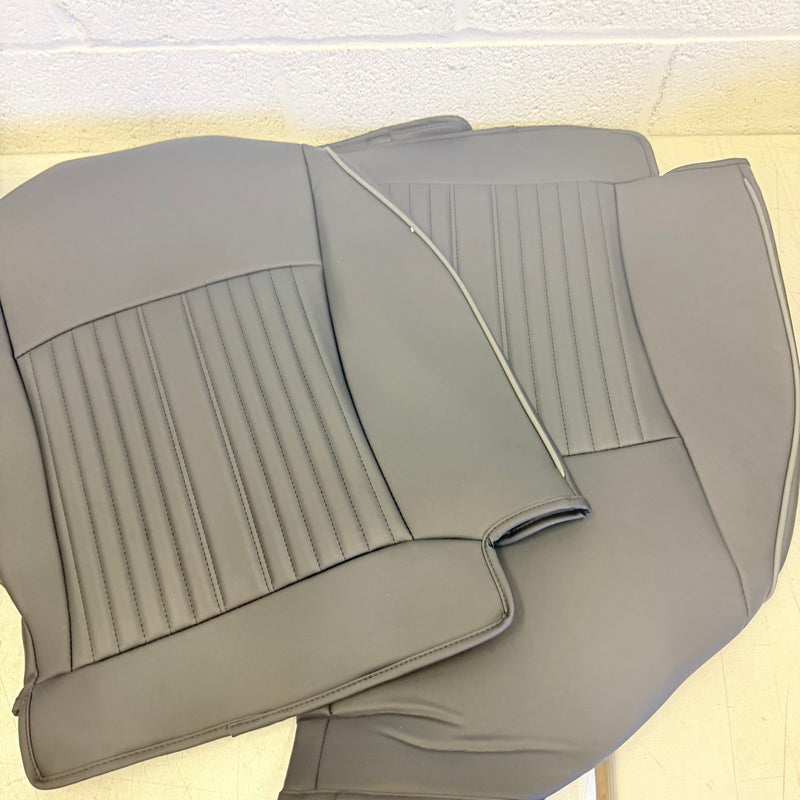 FREESOO Custom Fit Leather Tacoma Seat Covers Full Set Gen 4 2024-2025, Black