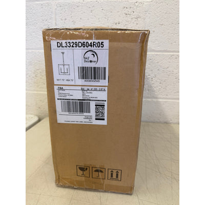 Leading Lighting 6 Light Gold Hanging Chandelier, Natural Wood with Black Frame