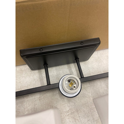 Rayogale 3-Light Bathroom Vanity Lights w Milk White Glass Shades - Black