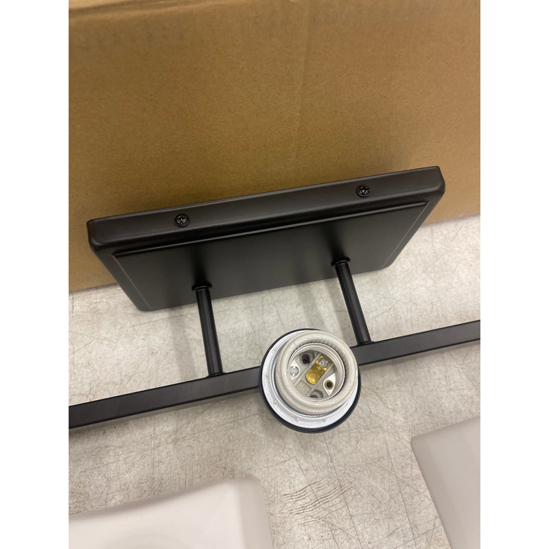 Rayogale 3-Light Bathroom Vanity Lights w Milk White Glass Shades - Black