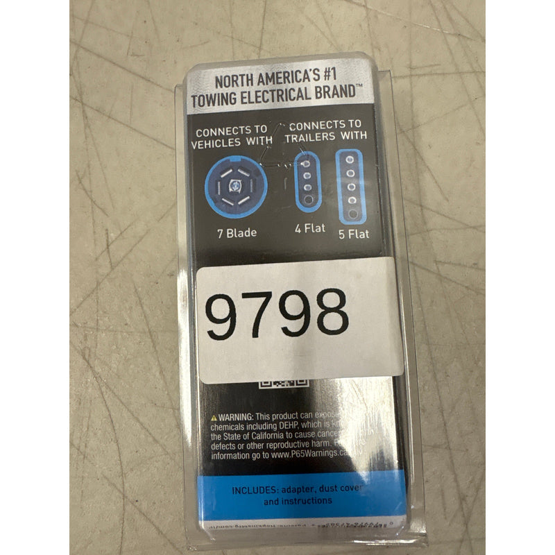 Hopkins 47385 Multi-Tow 7 Blade to 5 Flat and 4 Flat Towing Adapter w Dust Cover