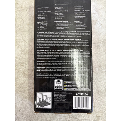 2-PACK AutoCraft Round U Bolt, 1/2" x 3-1/8" x 8, 4 Hex Nuts, 4 Lock Washers