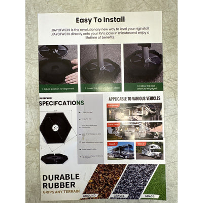 PACK OF 4 RV Leveling Pads 9" Round Landing Feet Jack Stabilizers 5000lbs CAP