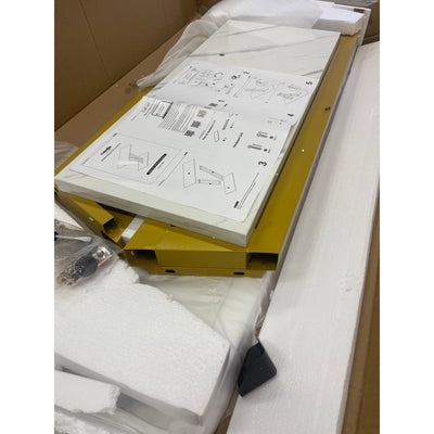 Tribesigns 43" Console Table, Entryway Hallway Table White Top, Gold V Frame