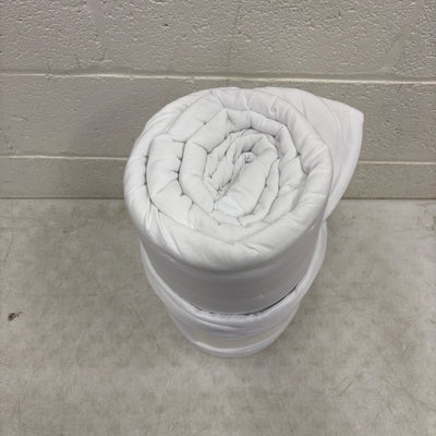 Mainstays Queen Comforter w 2 Pillow Shams Plain Design Tiny X's Stitching White