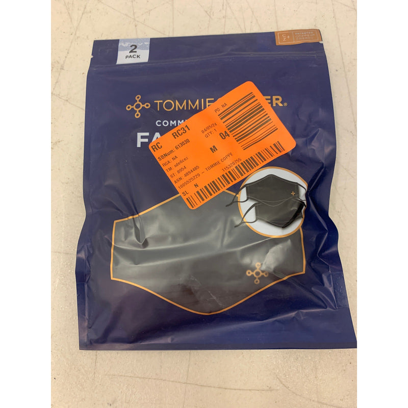 100-PACKS-OF-2 Tommie Copper 2-Pack Community Wear Face Masks, Black, 200 Total