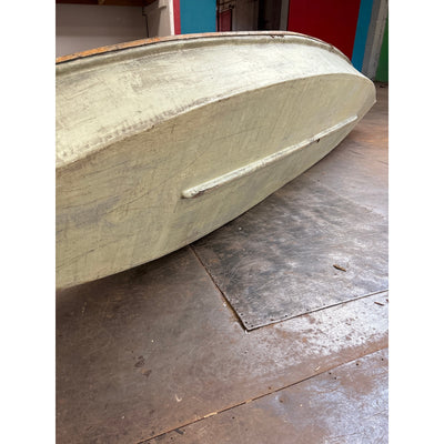 16 Foot Wooden Canoe - 2 Person Capacity, Fishing, Kayaking - Tan / White