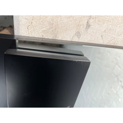 Gloria Rectangle Mirror with Shelf 47 in. W x 31 in. H, Black, Wood, Wall Mount