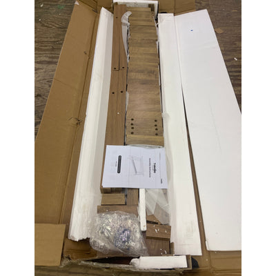 Consola estilo granja Tribesigns, 180 cm, mesa de entrada, mesa de sofá de dos niveles, marrón