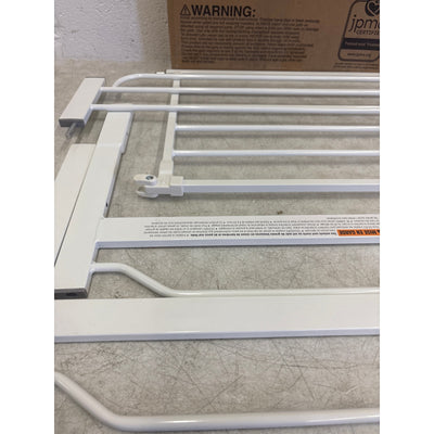 Regalo Baby Pet Gate Easy Step Metal Walk-Through Gate, White, 30"Hx29-38"W
