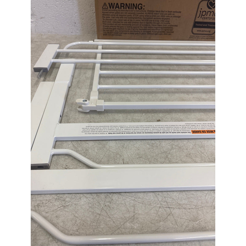 Regalo Baby Pet Gate Easy Step Metal Walk-Through Gate, White, 30"Hx29-38"W