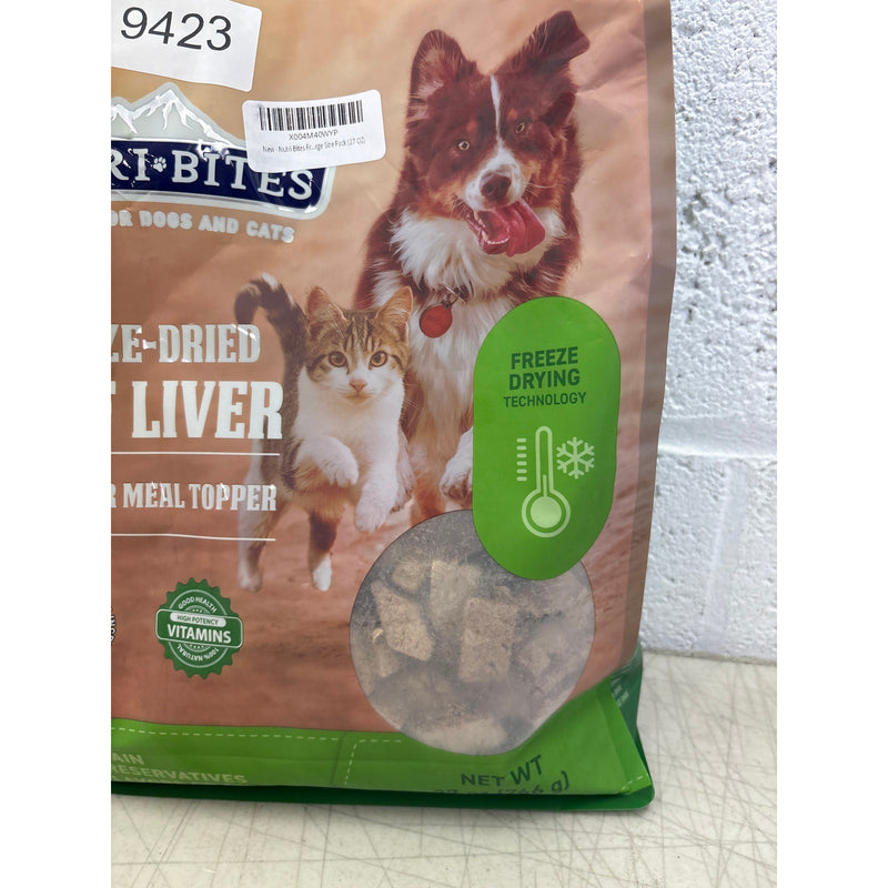 Nutri Bites Freeze Dried Beef Liver Dog/Cat Training Treats Food Topper 27oz