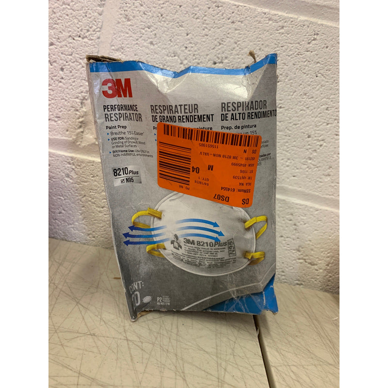 8-BOXES-OF-20-MASKS 3M 8210 Plus Paint Sanding Dust Particulate N95 Respirator