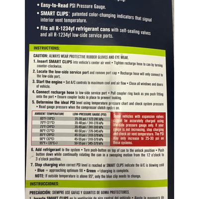 Blaster Recharge Hose with Smart Clips, In-line Pressure Gauge R1234yf