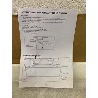 WINSHEN 6-Lights Kitchen Island Pendant Lighting in Black Finish, 43" x 14" x 7"