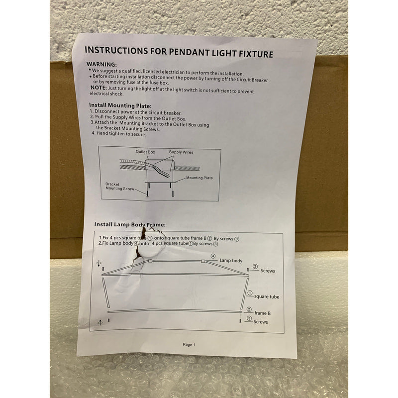 WINSHEN 6-Lights Kitchen Island Pendant Lighting in Black Finish, 43" x 14" x 7"