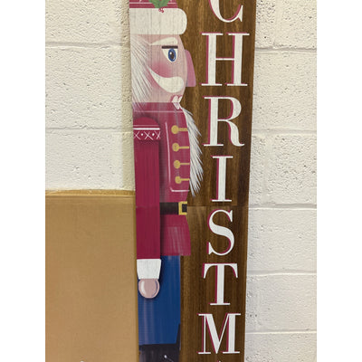 Glitzhome 60"H Wooden Christmas Nutcracker Porch Sign, Holiday Decorations