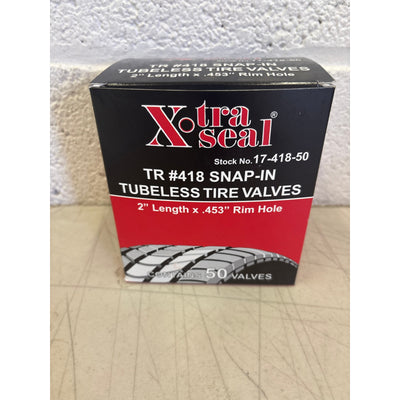 Pack-of-50 Xtra Seal 2" Rubber Snap-In Tubeless Tire Valves, Black  17-418-50