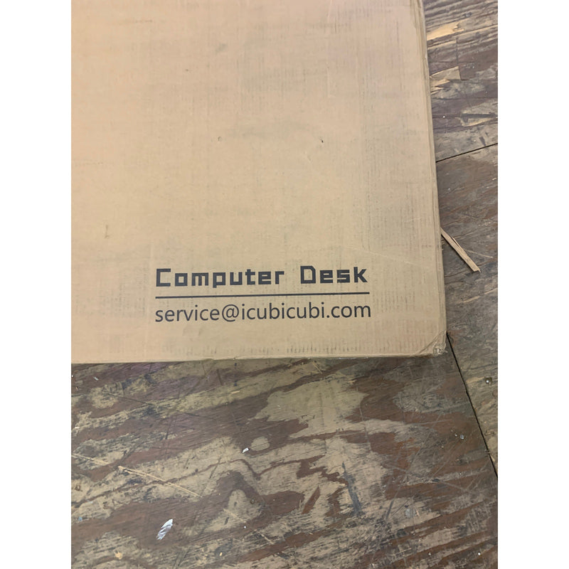 CubiCubi Computer Desk 63" for Home Office & Gaming White Top Black Legs