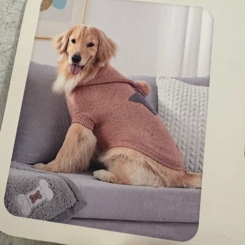 Koolaburra by UGG Pet Koola Star Hoodie Dog Sweater- 17-18" Collar, Pink - Large