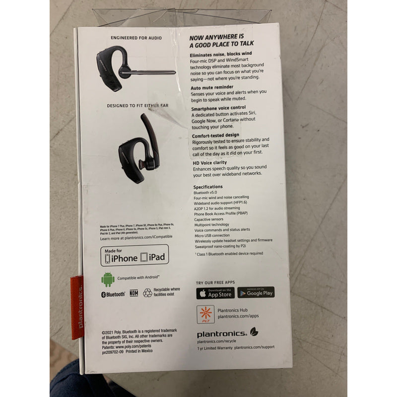 Plantronics Voyager 5200 Bluetooth Headset Single-Ear, w/Noise-Canceling Mic