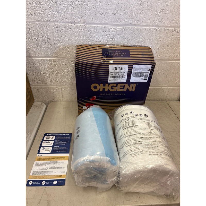 OhGeni Cooling 4-in Dual Layer Twin-XL Mattress Topper, College Dorm / Apartment