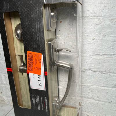 Baldwin Prestige Nautica Satin Nickel Door Handleset with Tobin Door Handle