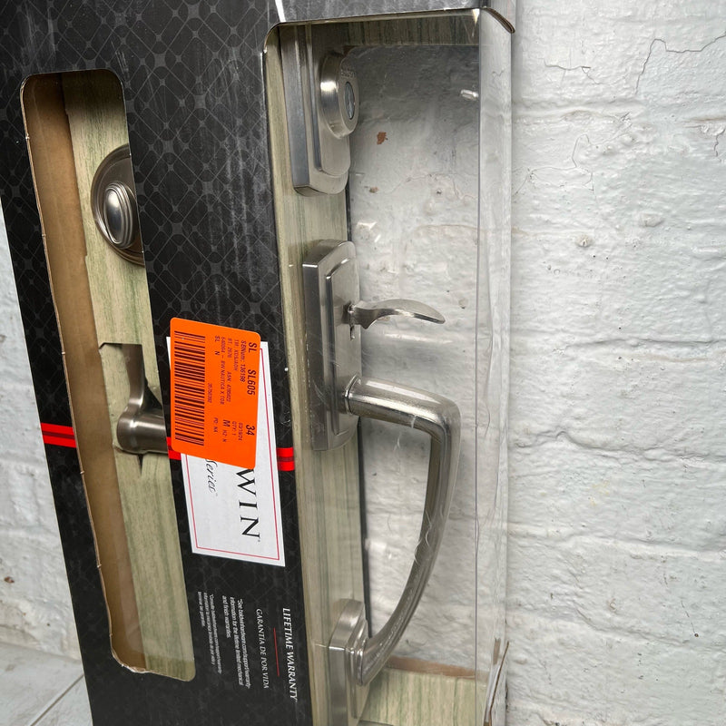 Baldwin Prestige Nautica Satin Nickel Door Handleset with Tobin Door Handle
