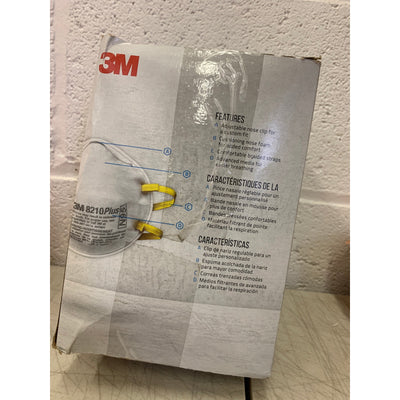 8 CAJAS DE 20 MASCARILLAS 3M 8210 Plus Respirador N95 para partículas de polvo de lijado de pintura