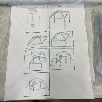 UNKNOWN SIZE Outdoor White Waterproof Gazebo Canopy Tent - 3 Sides w Windows