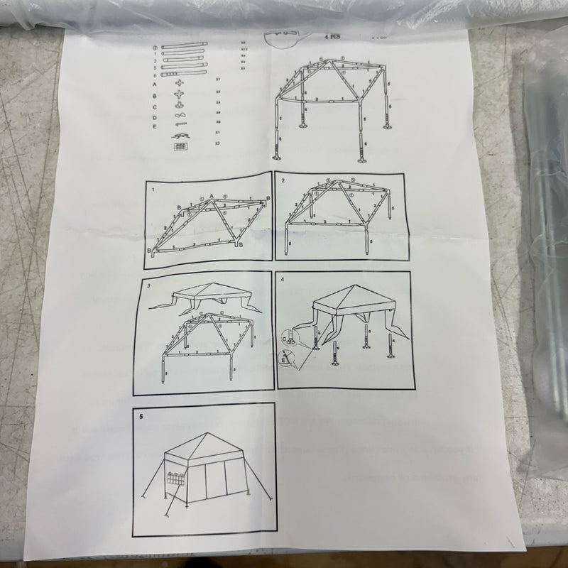 UNKNOWN SIZE Outdoor White Waterproof Gazebo Canopy Tent - 3 Sides w Windows