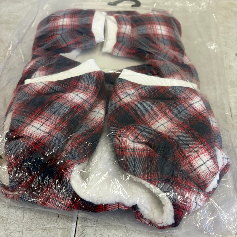 Koolaburra by UGG Pet Cozy Dog Pajama w Hood 17-18" Collar Red Plaid - Large