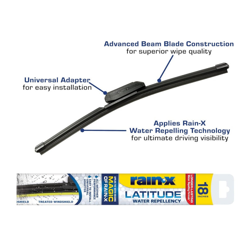 Rain-X 5079275-2 Latitude 2-In-1 Water Repellent Wiper Blades, 18 Inch Pack of 1