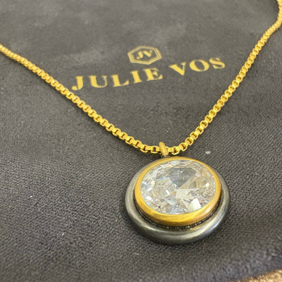 Julie Vos Tribeca Delicate Necklace, 24K Gold Plated, Adjustable Cubic Zirconia