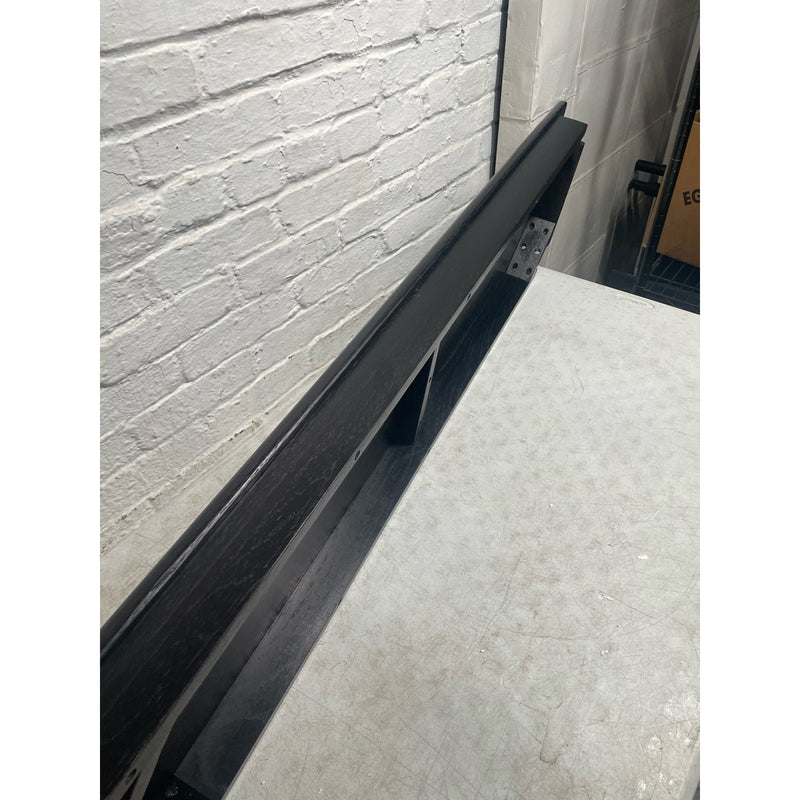 Banco de comedor MU RONG, madera maciza de roble, ancho 51,2 pulgadas, banco de madera, negro