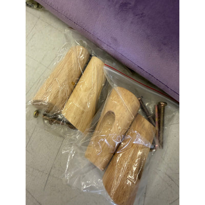 Small Purple Luxury Velvet Pet Couch w Brown Wooden Legs, Small. 28"x18"x12"