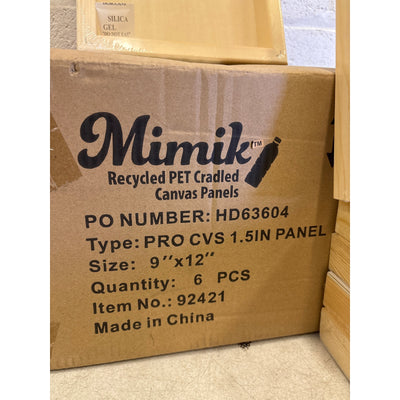 Pack-of-6 Mimik Recycled PET Cradled Canvas 1.5" Deep 9x12" Medium-Textured