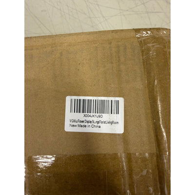 VGMiu 3-Tier Metal Flower Stand with 12 Buckets, Wheels & Brakes - White